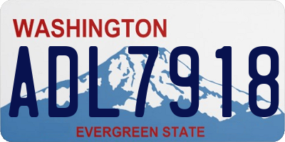 WA license plate ADL7918