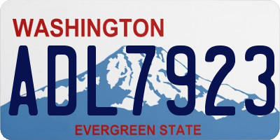 WA license plate ADL7923