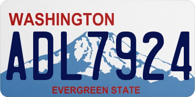 WA license plate ADL7924