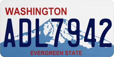 WA license plate ADL7942