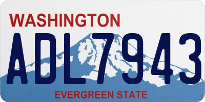 WA license plate ADL7943