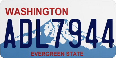 WA license plate ADL7944