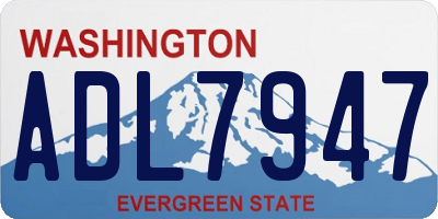 WA license plate ADL7947
