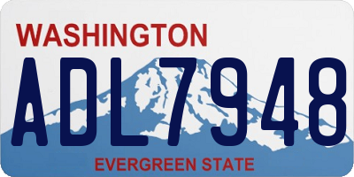 WA license plate ADL7948