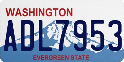 WA license plate ADL7953