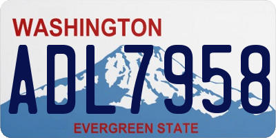 WA license plate ADL7958