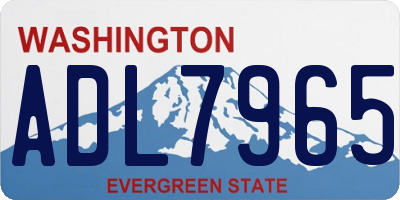 WA license plate ADL7965