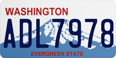 WA license plate ADL7978
