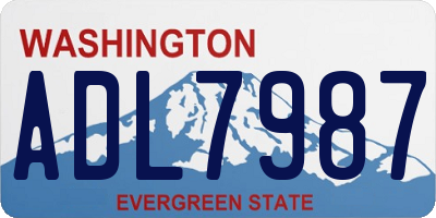 WA license plate ADL7987