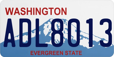 WA license plate ADL8013