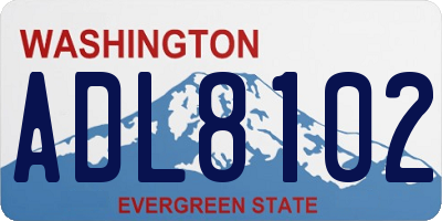 WA license plate ADL8102