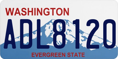 WA license plate ADL8120