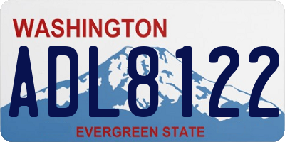 WA license plate ADL8122