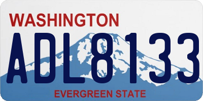 WA license plate ADL8133