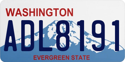 WA license plate ADL8191