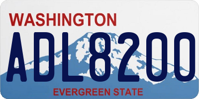 WA license plate ADL8200