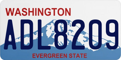 WA license plate ADL8209