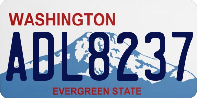 WA license plate ADL8237