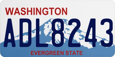 WA license plate ADL8243