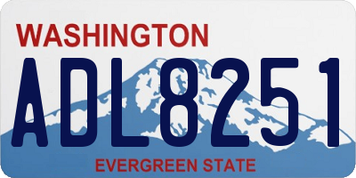 WA license plate ADL8251