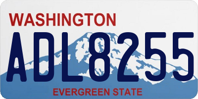 WA license plate ADL8255