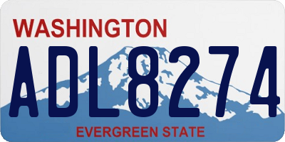 WA license plate ADL8274