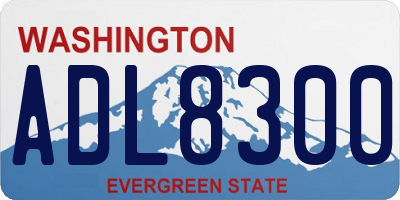 WA license plate ADL8300