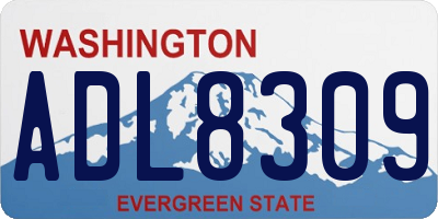 WA license plate ADL8309