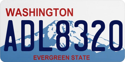 WA license plate ADL8320