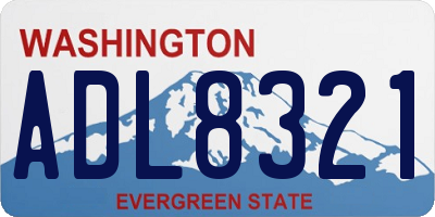 WA license plate ADL8321