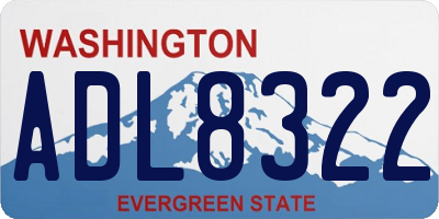 WA license plate ADL8322