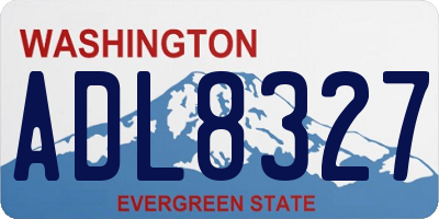 WA license plate ADL8327
