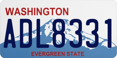WA license plate ADL8331