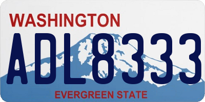 WA license plate ADL8333