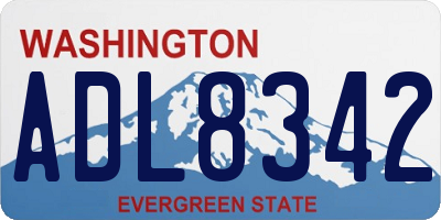 WA license plate ADL8342