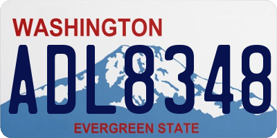 WA license plate ADL8348