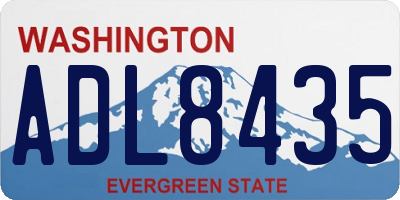 WA license plate ADL8435