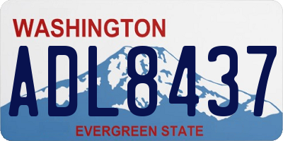 WA license plate ADL8437