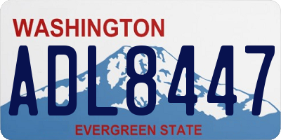 WA license plate ADL8447