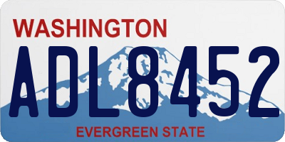 WA license plate ADL8452