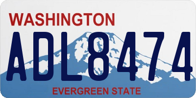 WA license plate ADL8474