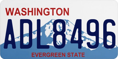 WA license plate ADL8496