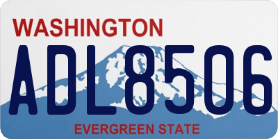 WA license plate ADL8506