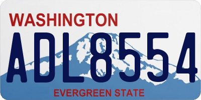 WA license plate ADL8554