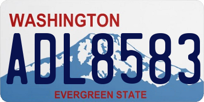 WA license plate ADL8583