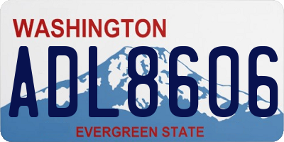 WA license plate ADL8606