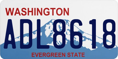 WA license plate ADL8618