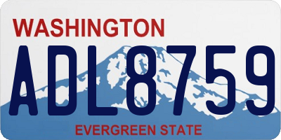 WA license plate ADL8759