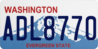 WA license plate ADL8770