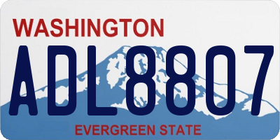 WA license plate ADL8807